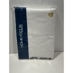 Home Focus Fine Linen Tablecloth White 60”x122” 15028‎ Oblong Made USA Vintage